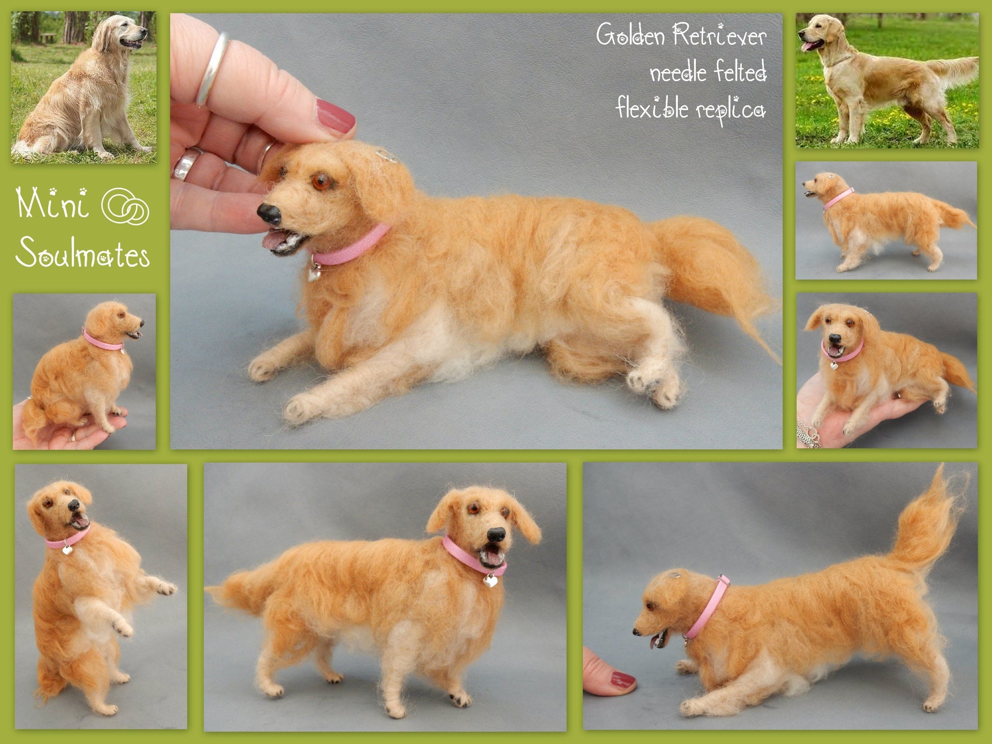 Custom dog replica flexible Golden Retriever miniature