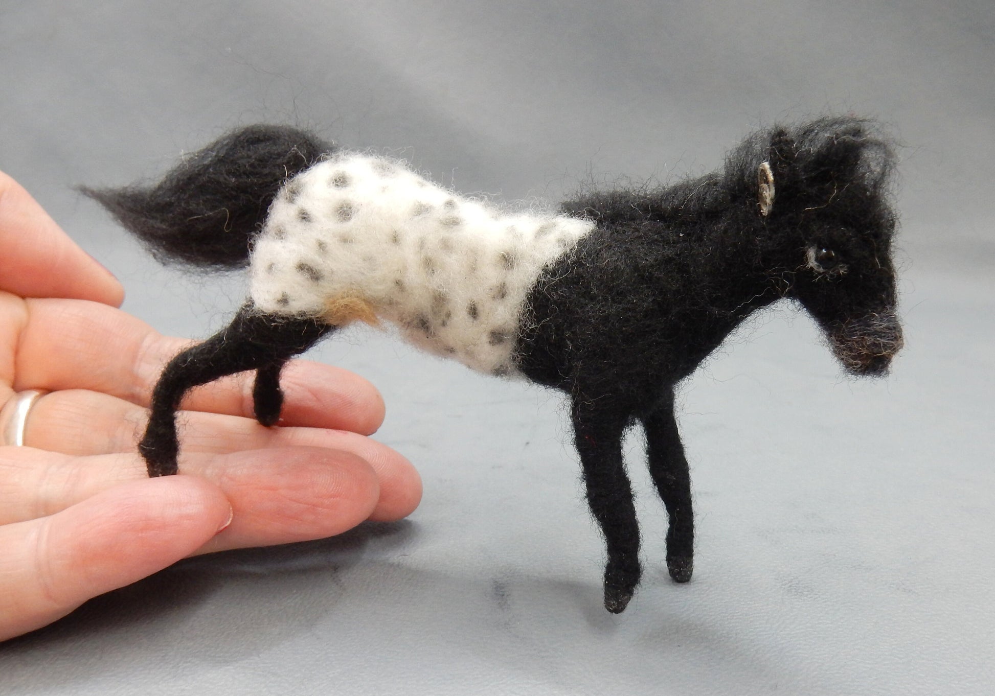 Appaloosa miniature custom felted horse replica