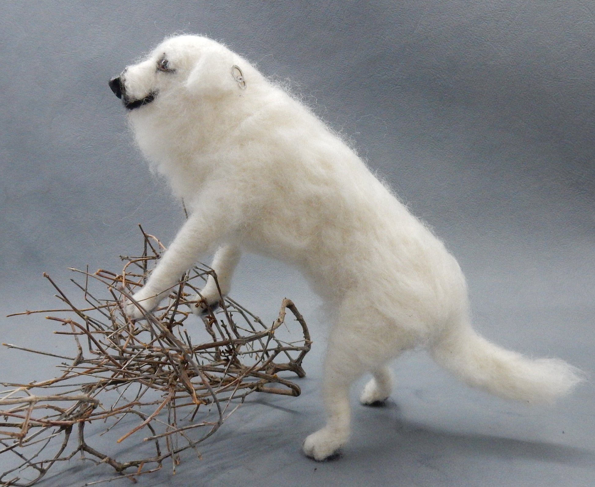 Akbaş miniature custom-felted replica Anatolian shepherd dog