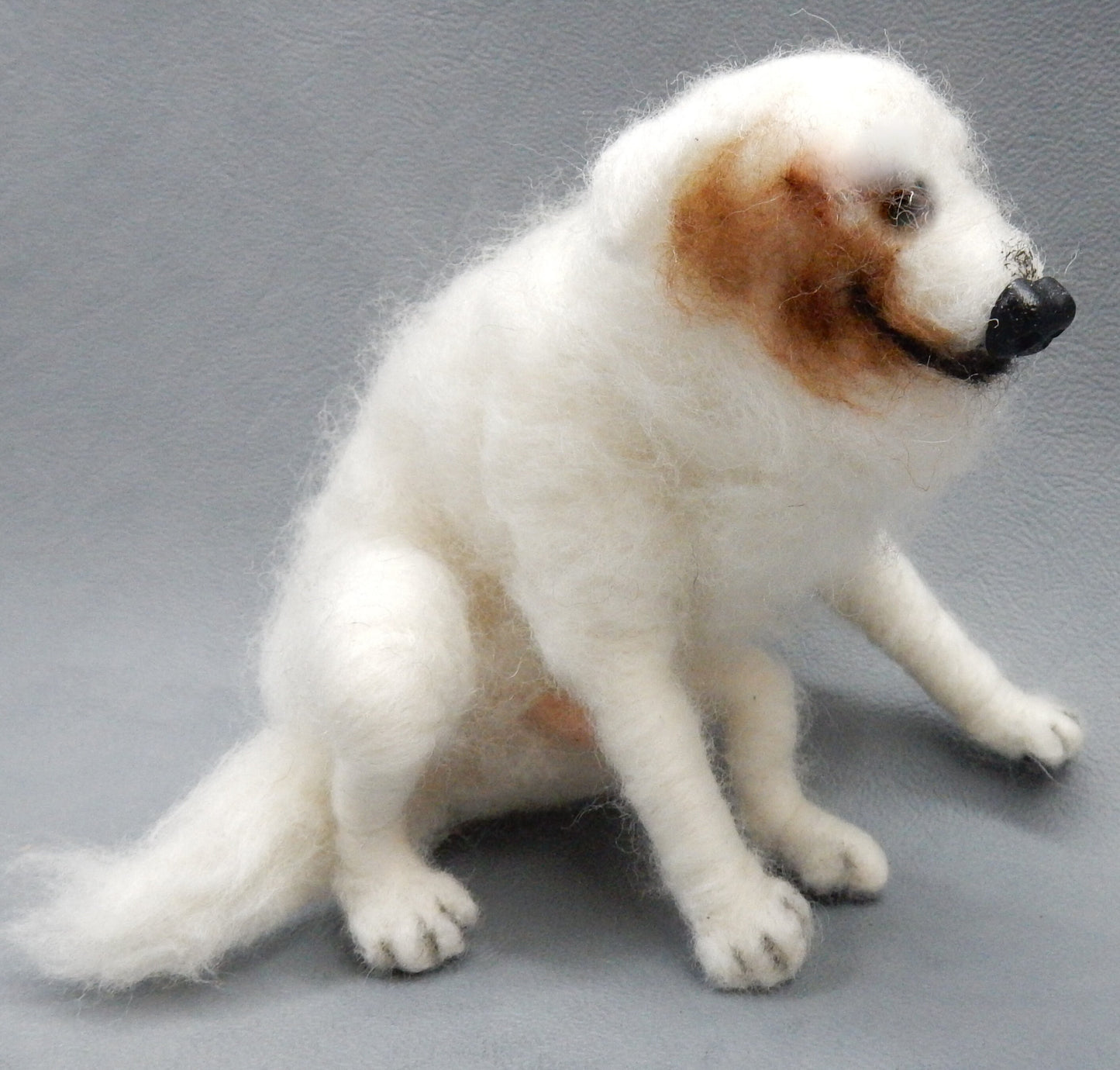 Akbaş miniature custom-felted replica Anatolian shepherd dog