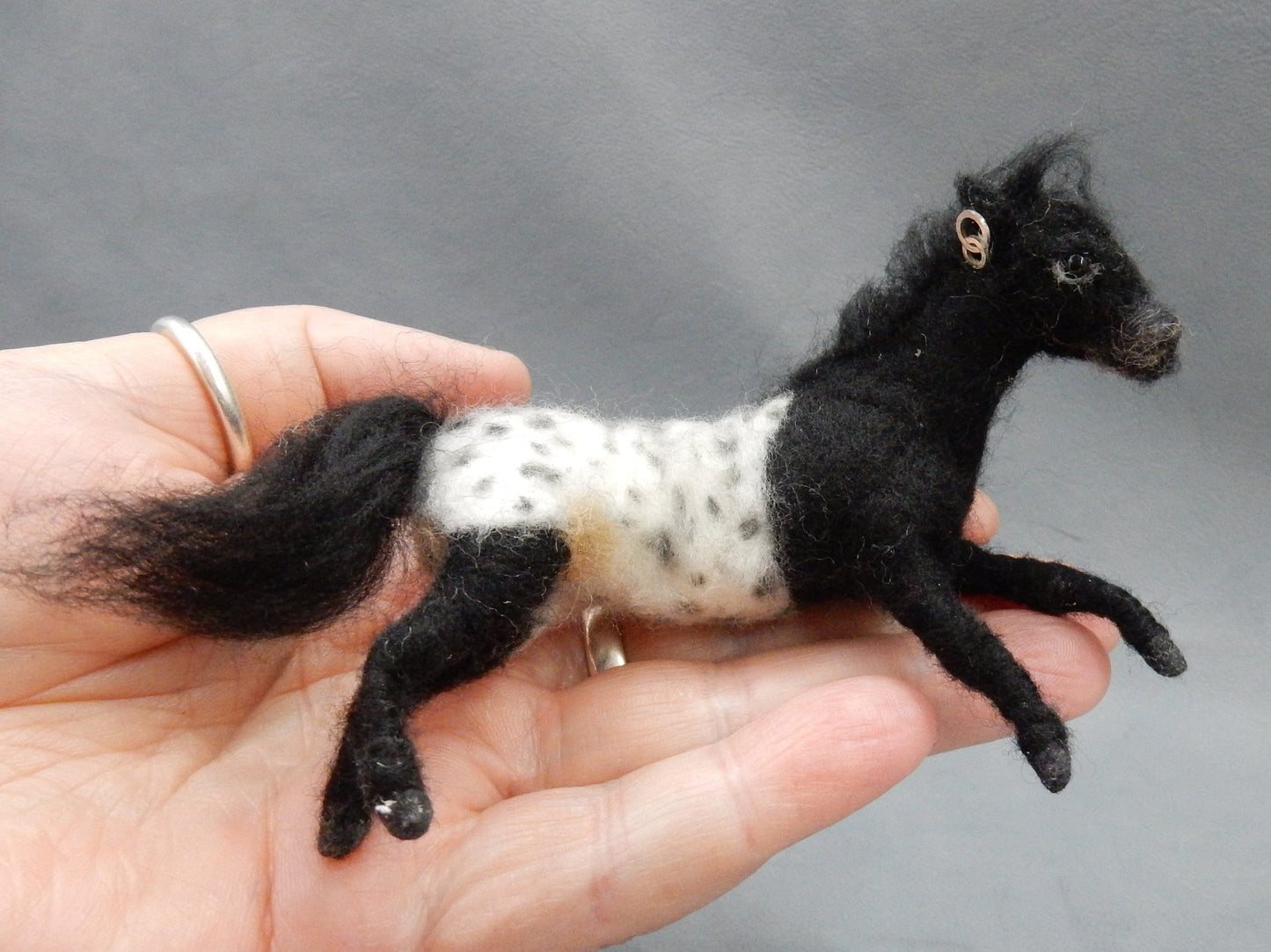 Appaloosa miniature custom felted horse replica