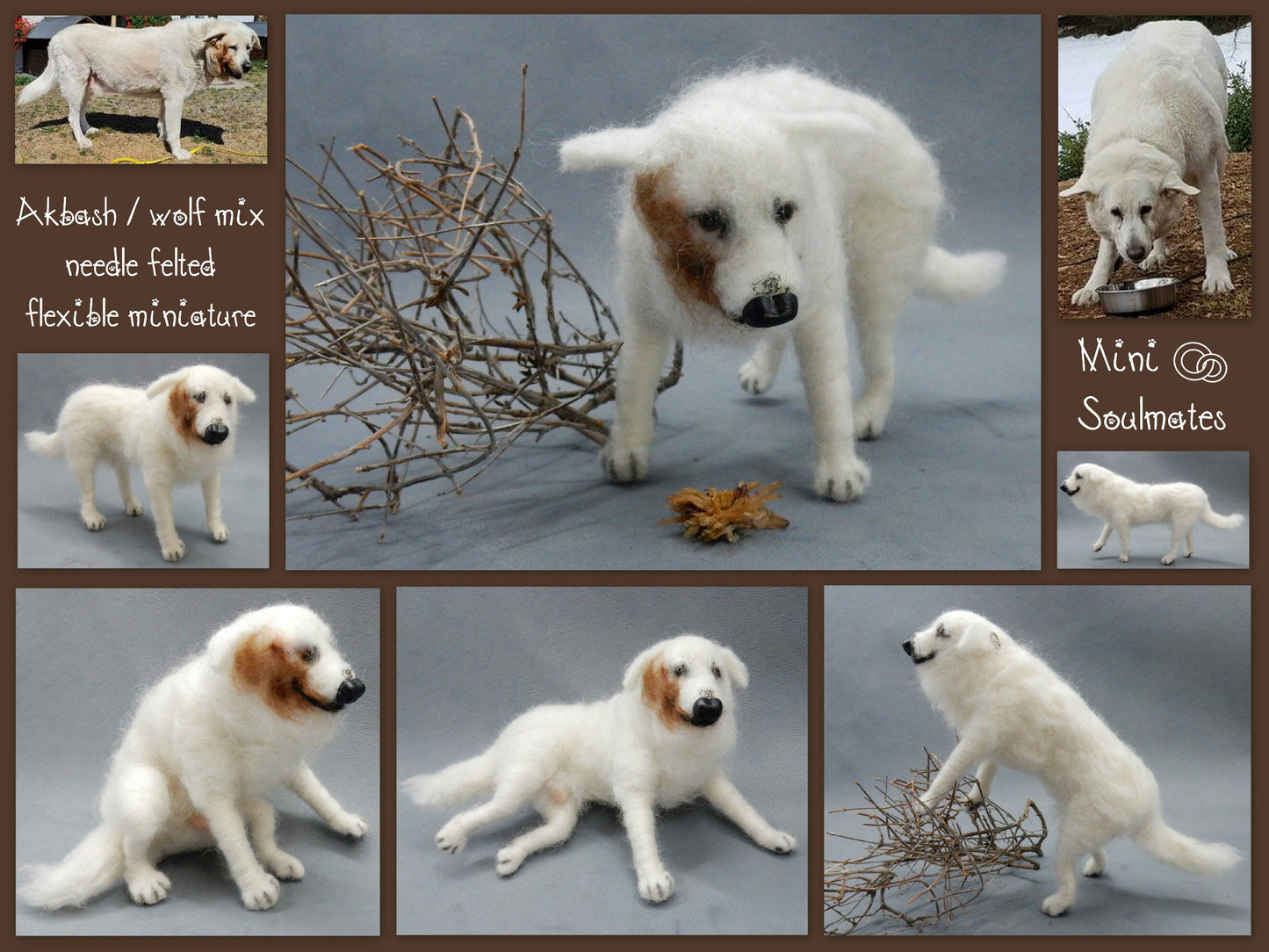 Akbaş miniature custom-felted replica Anatolian shepherd dog