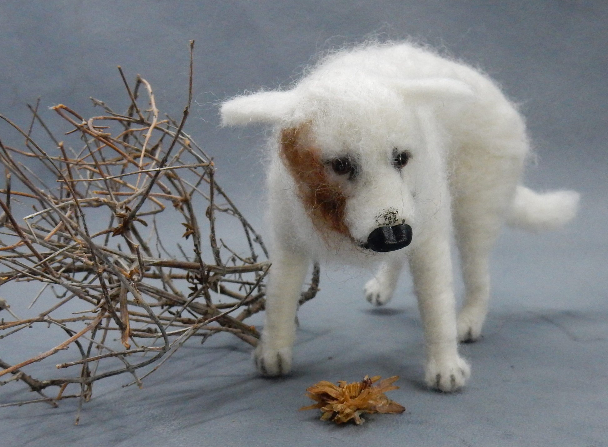 Akbaş miniature custom-felted replica Anatolian shepherd dog