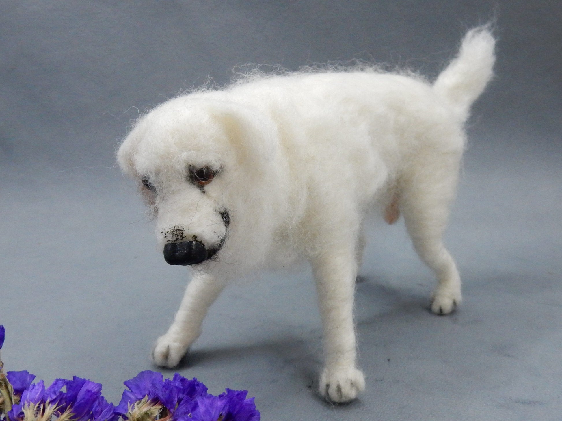 Akbaş miniature custom-felted replica Anatolian shepherd dog