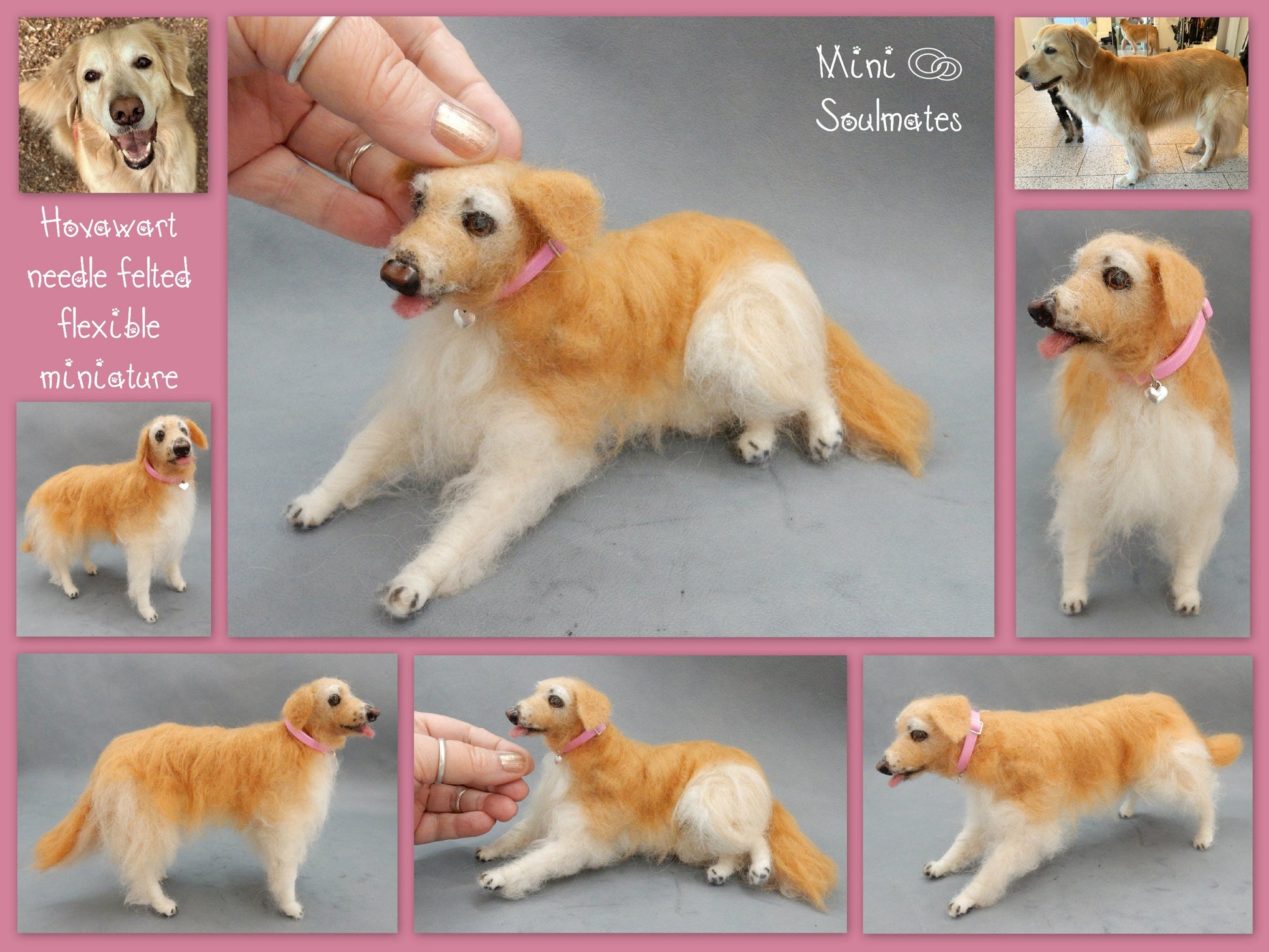 Custom dog replica flexible Golden Retriever miniature