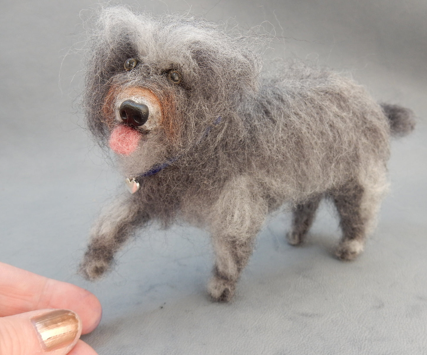 German herding dog needle-felted dog miniature Strobel