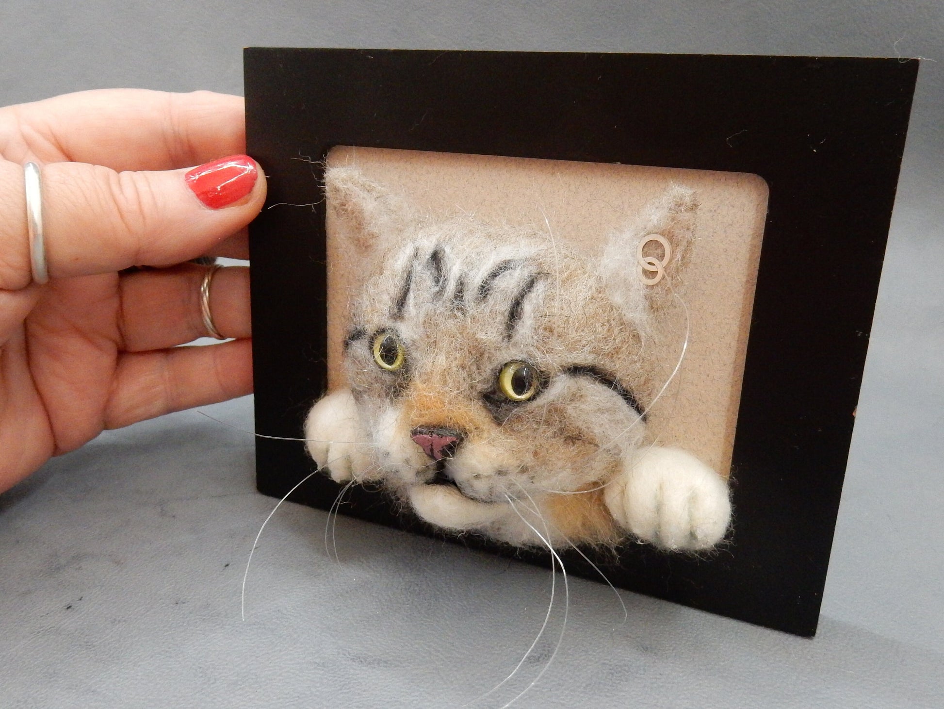 needle felted cat portrait 3D pet art portrait