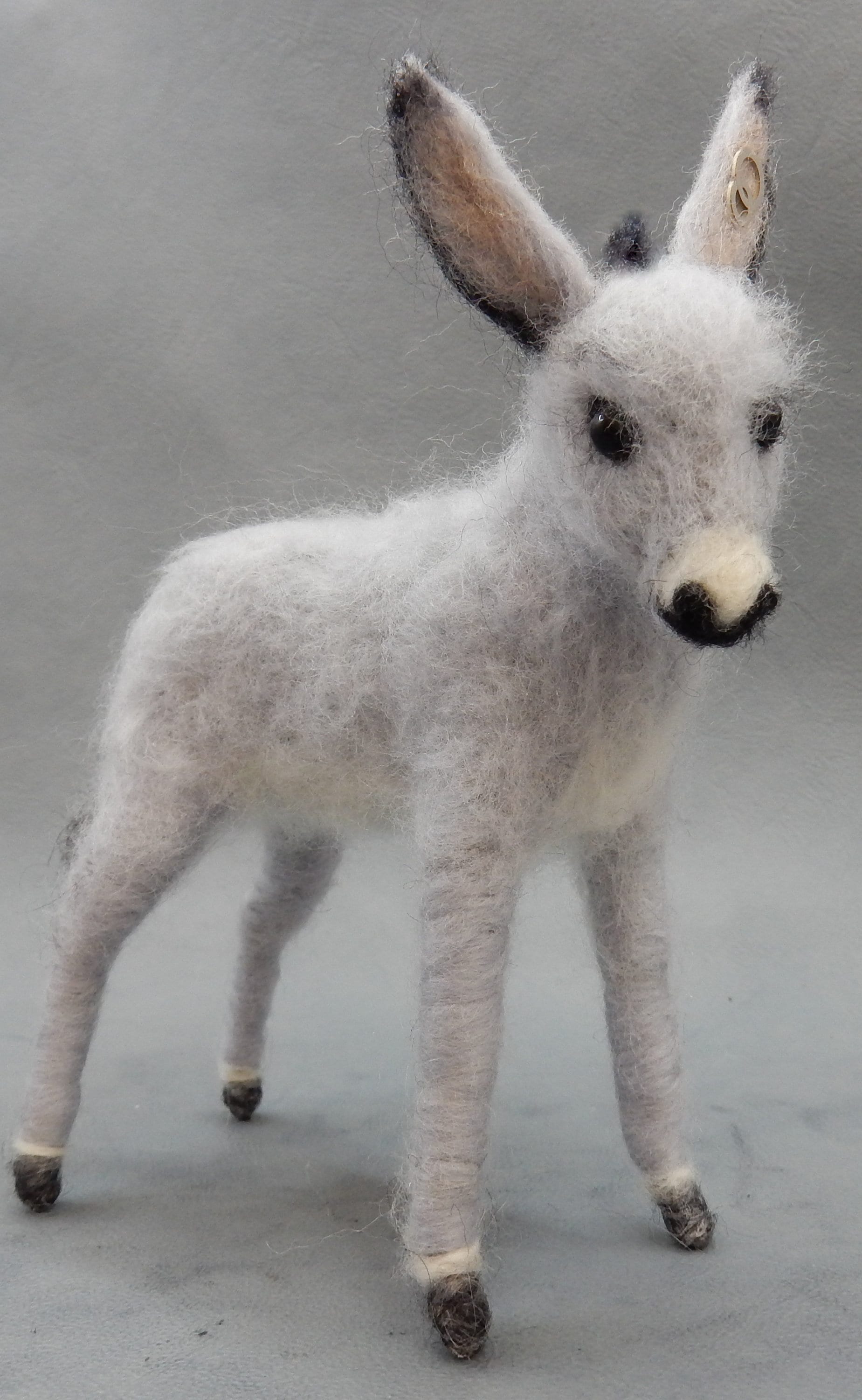 custom felted donkey replica