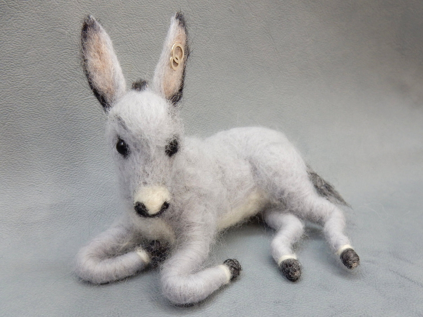 custom felted donkey replica