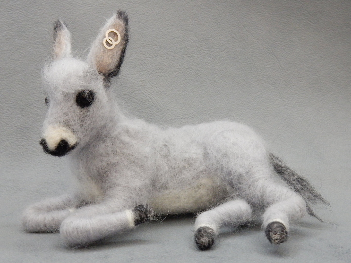 custom felted donkey replica