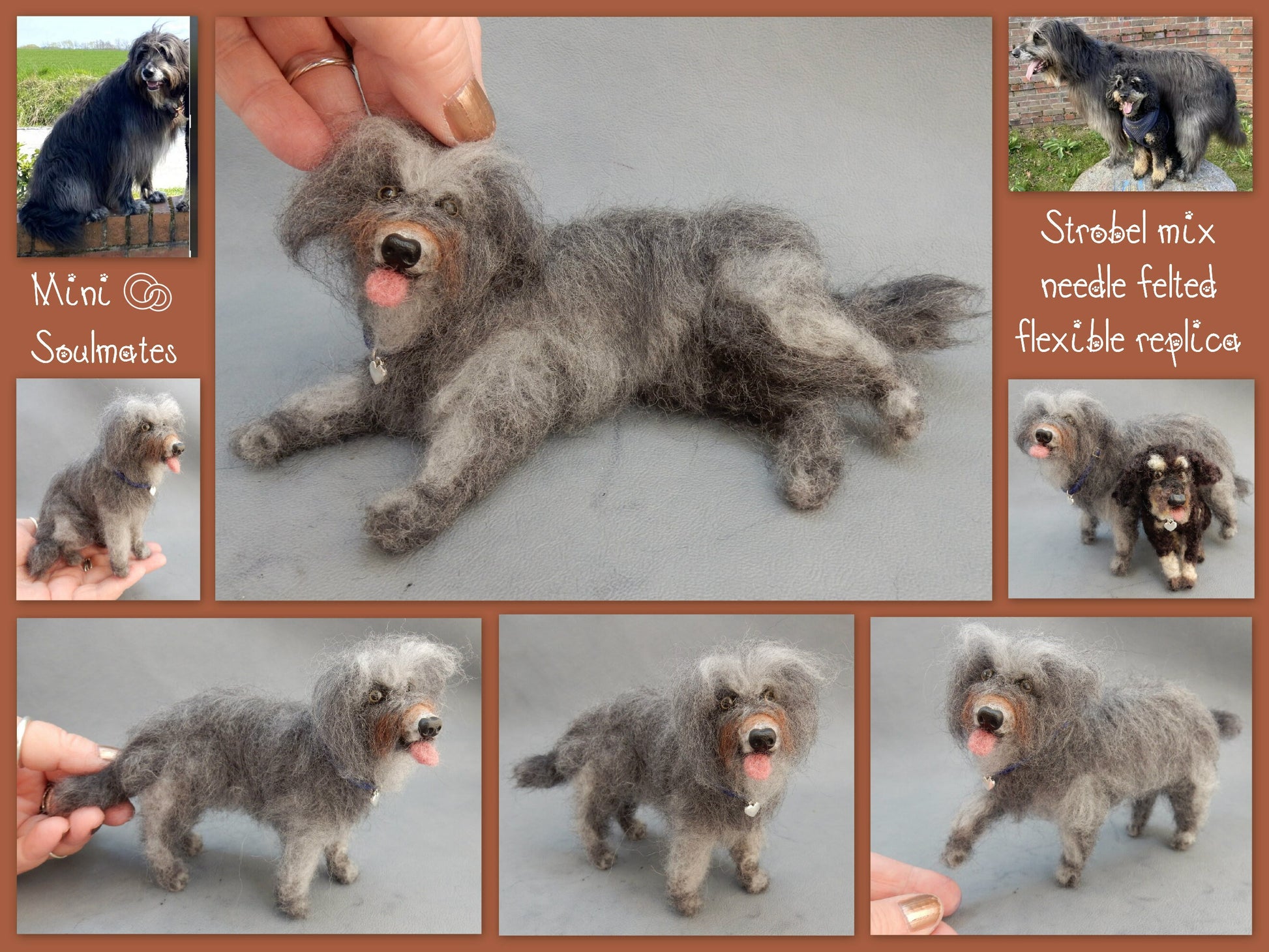 German herding dog needle-felted dog miniature Strobel