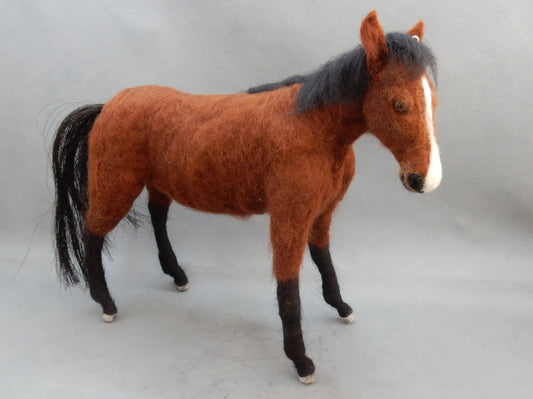 Holsteiner horse miniature custom-felted horse replica