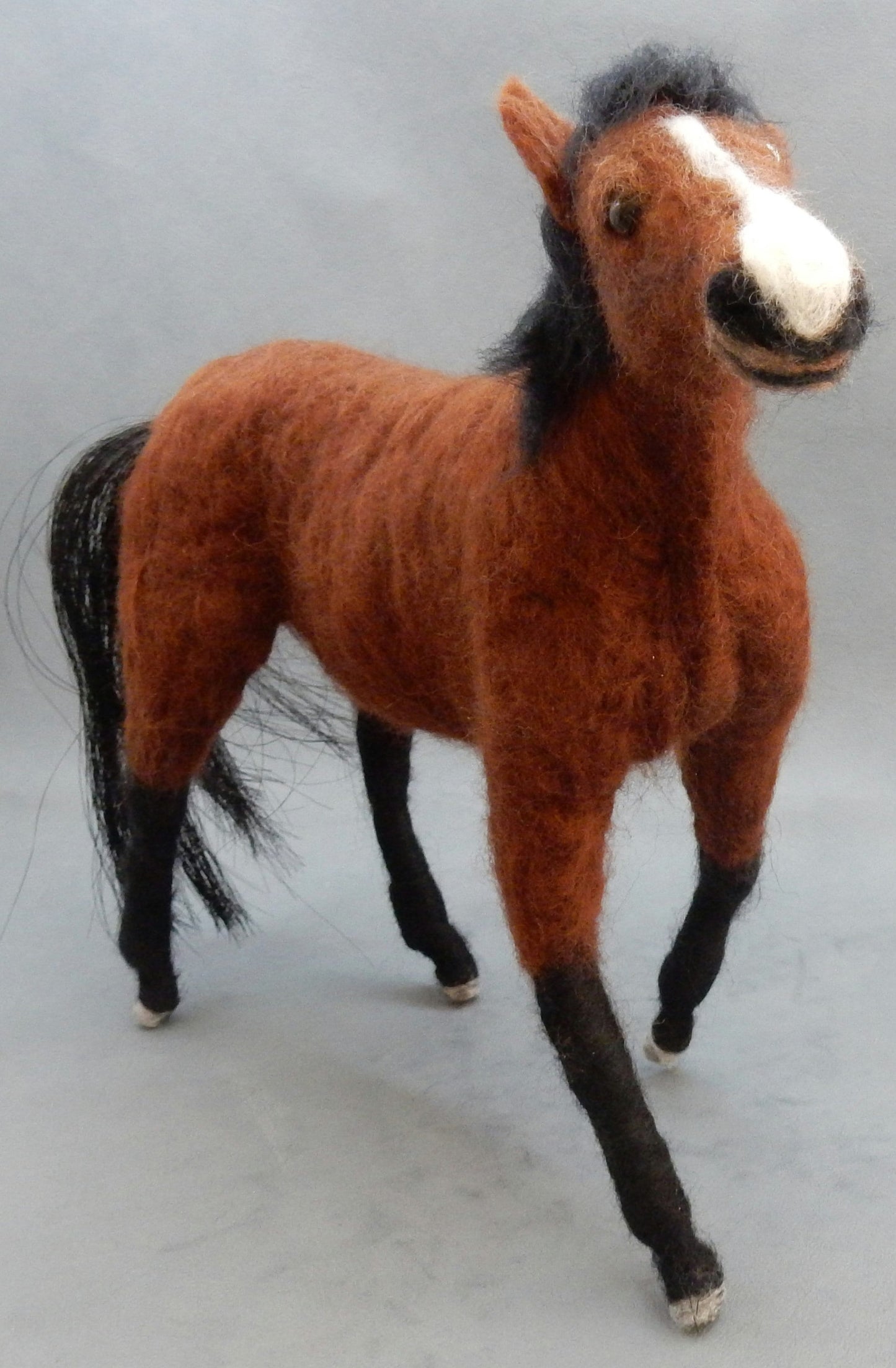 Holsteiner horse miniature custom-felted horse replica