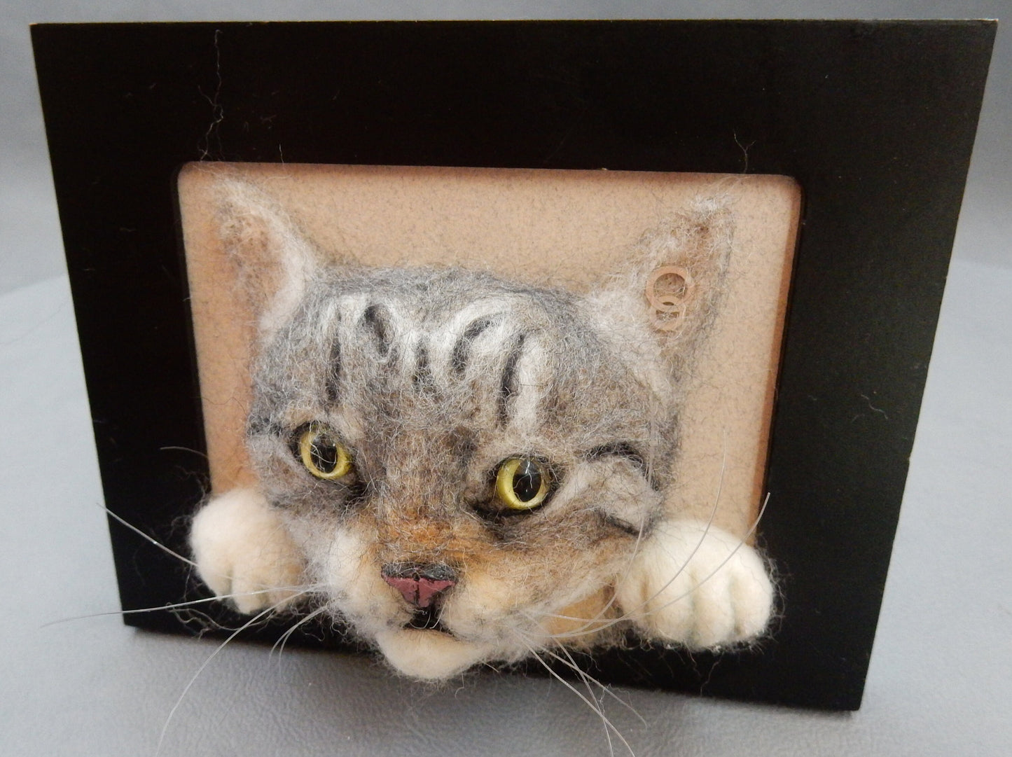 needle felted cat portrait 3D pet art portrait