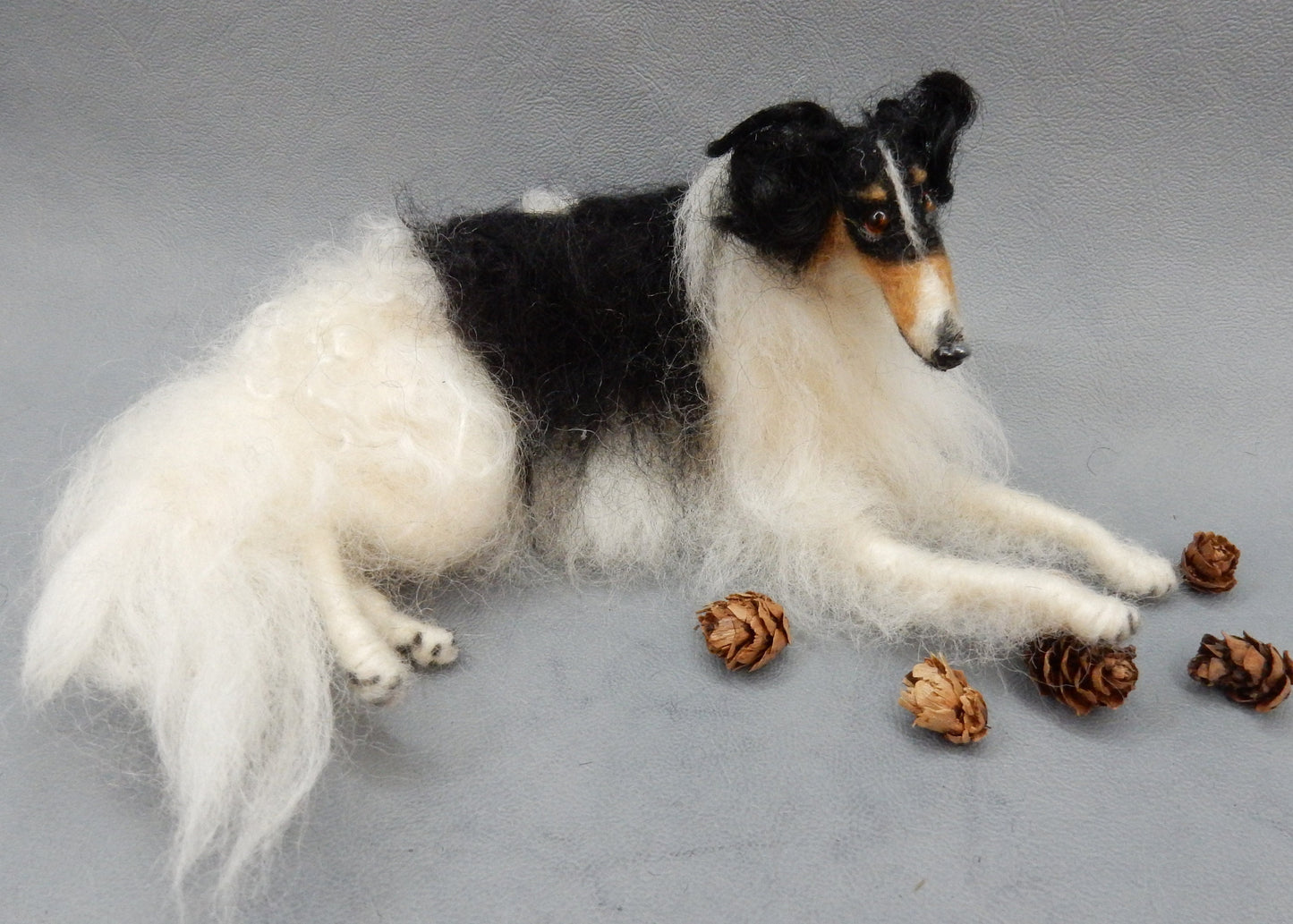 Borzoi needle-felted dog miniature