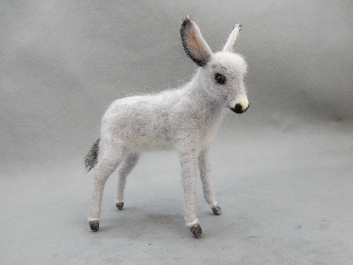 custom felted donkey replica