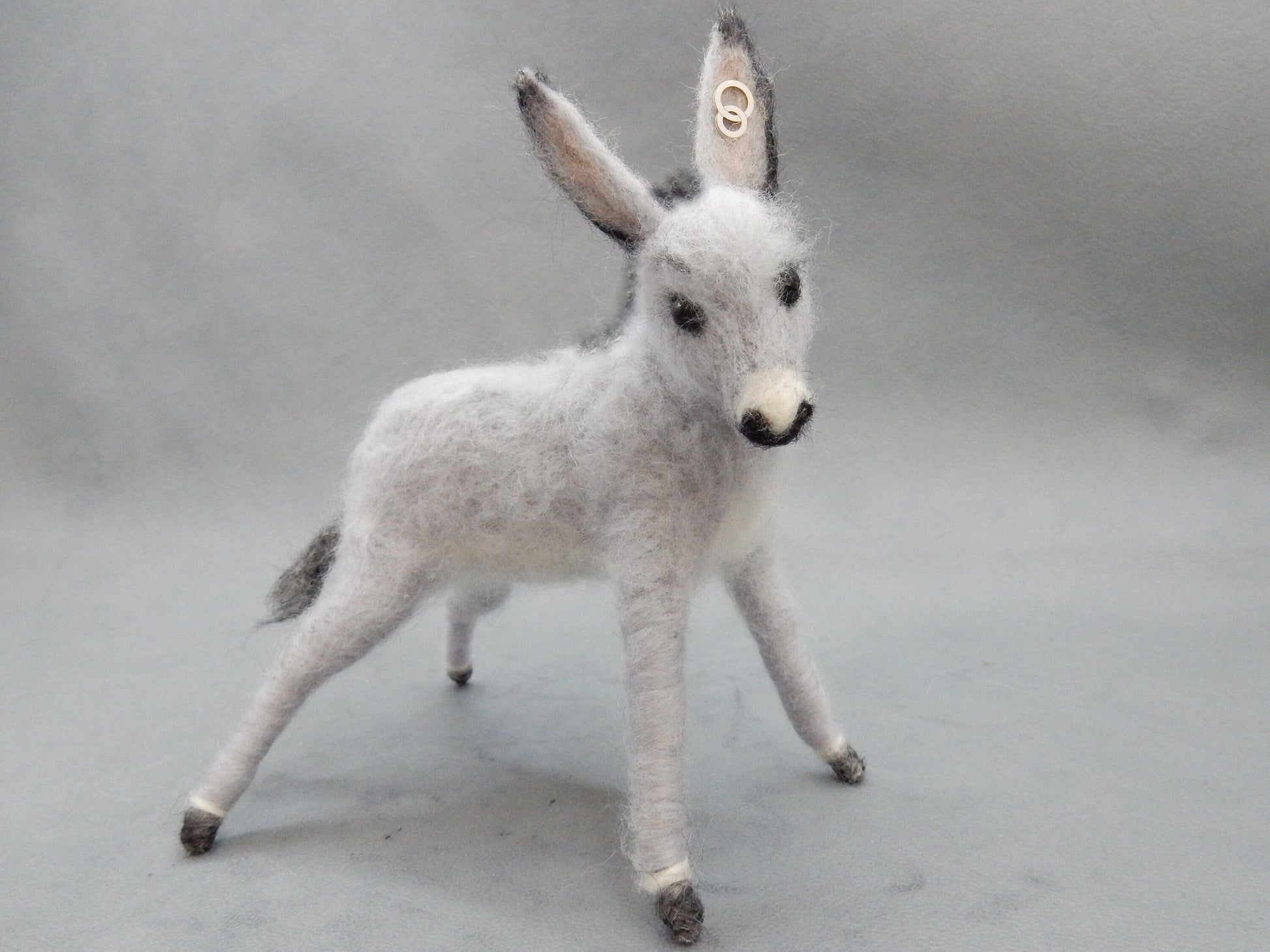 custom felted donkey replica