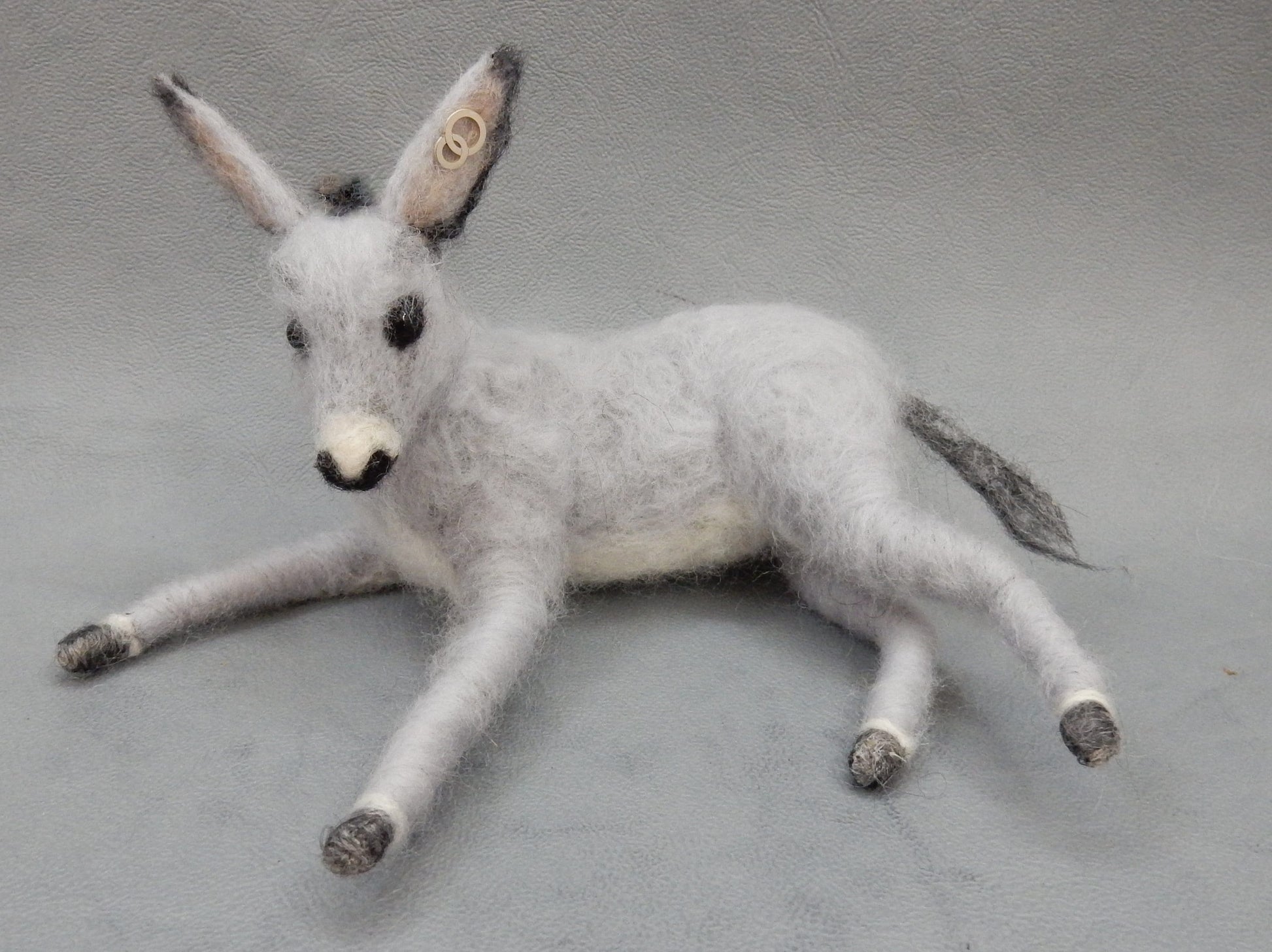 custom felted donkey replica