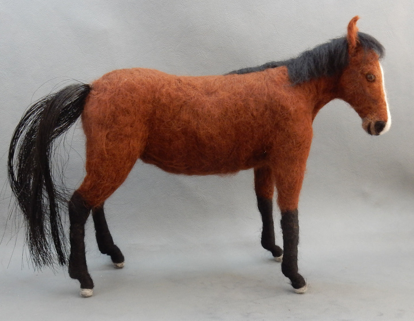 Holsteiner horse miniature custom-felted horse replica