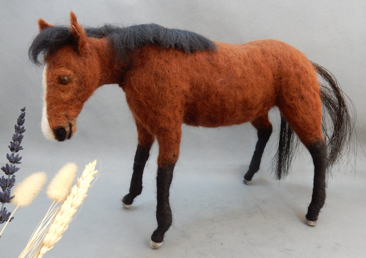 Holsteiner horse miniature custom-felted horse replica