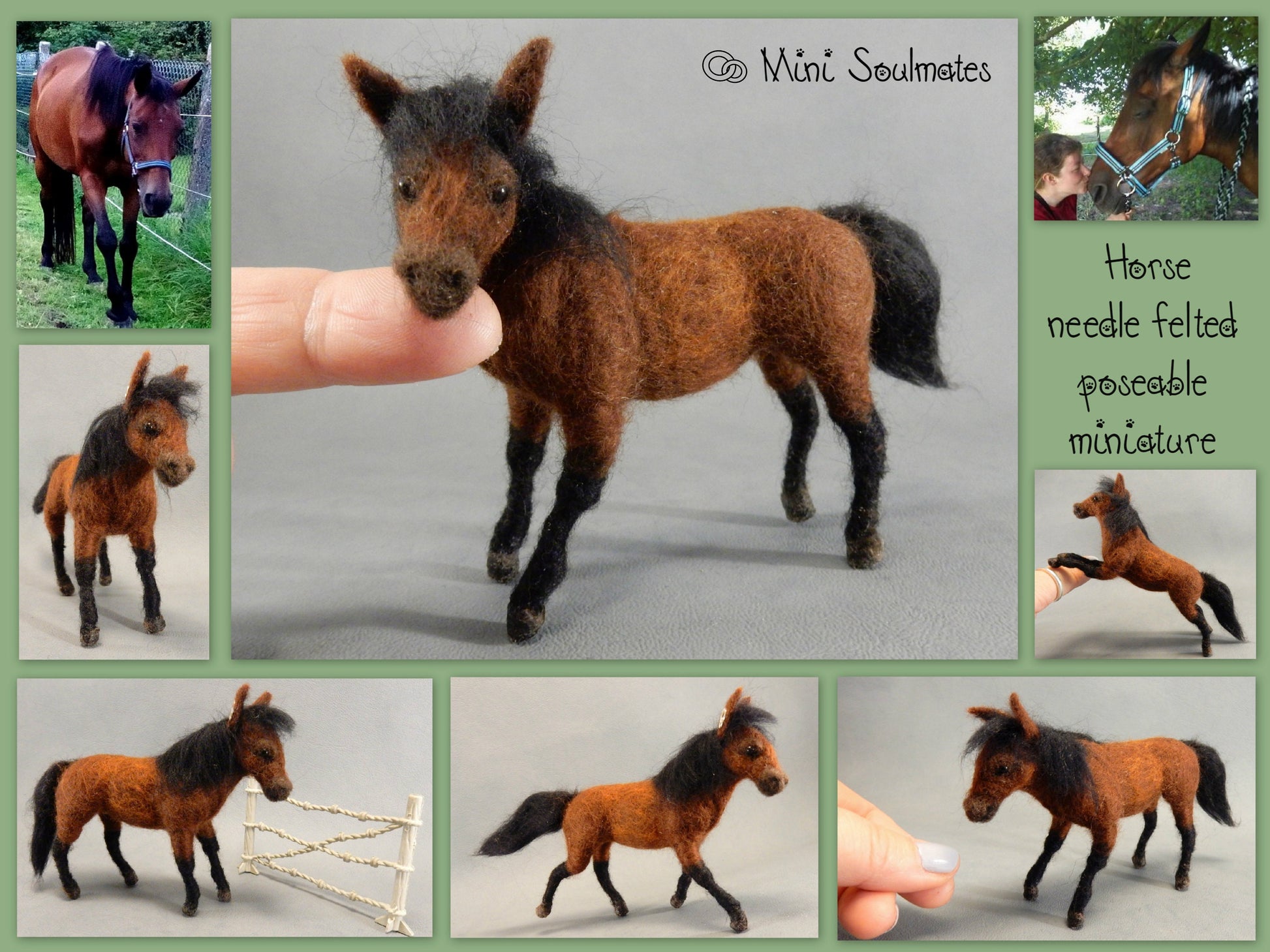 Holsteiner horse miniature custom-felted horse replica