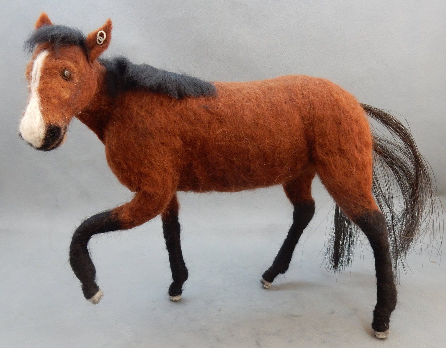 Holsteiner horse miniature custom-felted horse replica