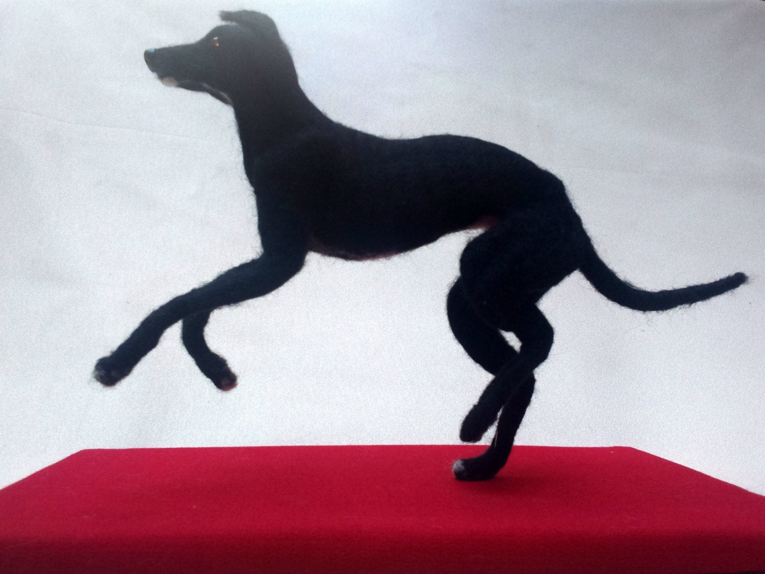 needle-felted dog miniature Faux taxidermy dog mount