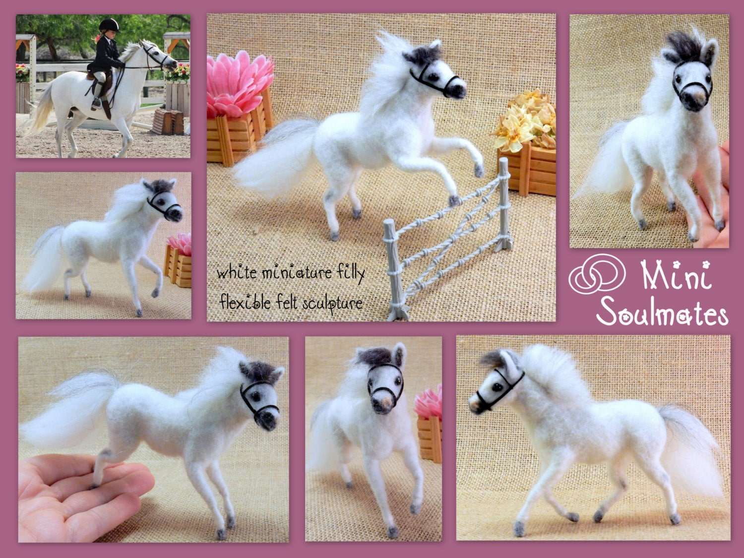 Custom felted horse white horse sculpture